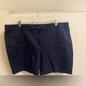 Talbots 7' Twill Weekend Short in Navy Plus Size 16W